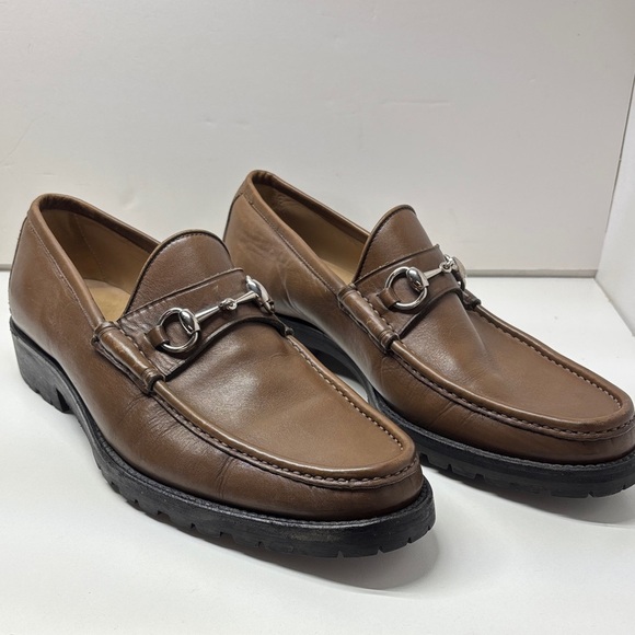 Gucci Other - Gucci Tan Leather Loafers with Silver Detailing